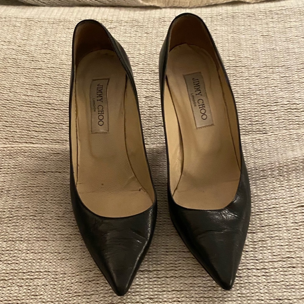 Jimmy Choo black leather pumps size 38